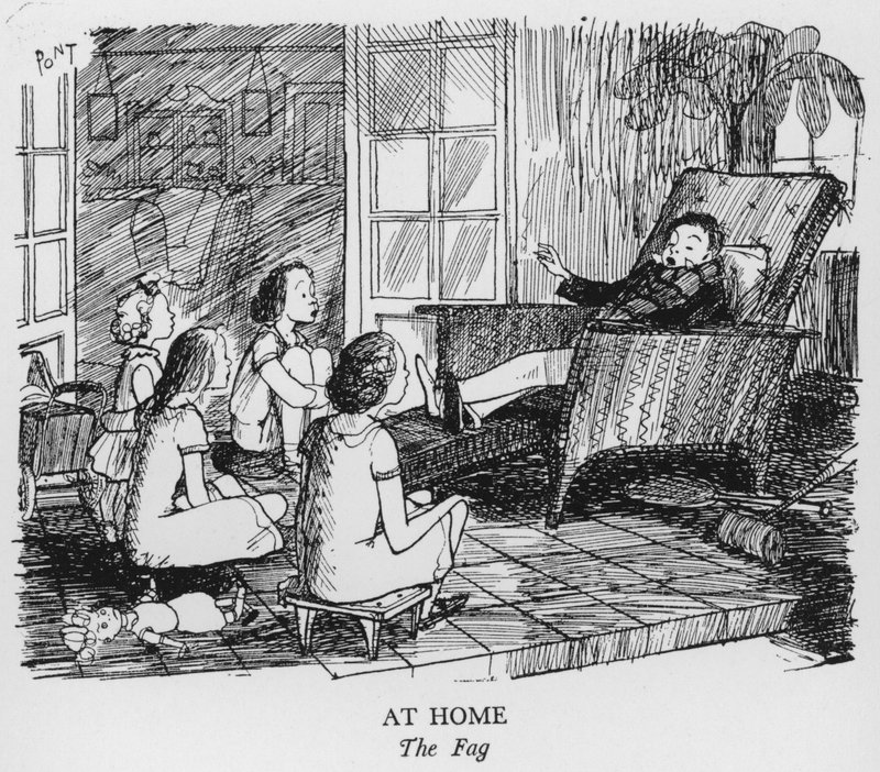 At Home, The Fag (litho) af Pont