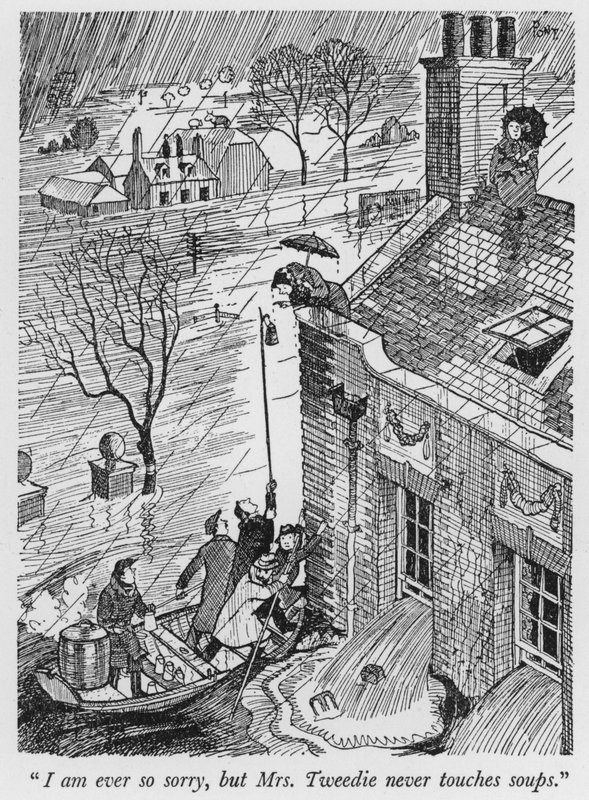 "Jeg er aldrig så ked af det, men fru Tweedie rører aldrig supper" (litho) af Pont