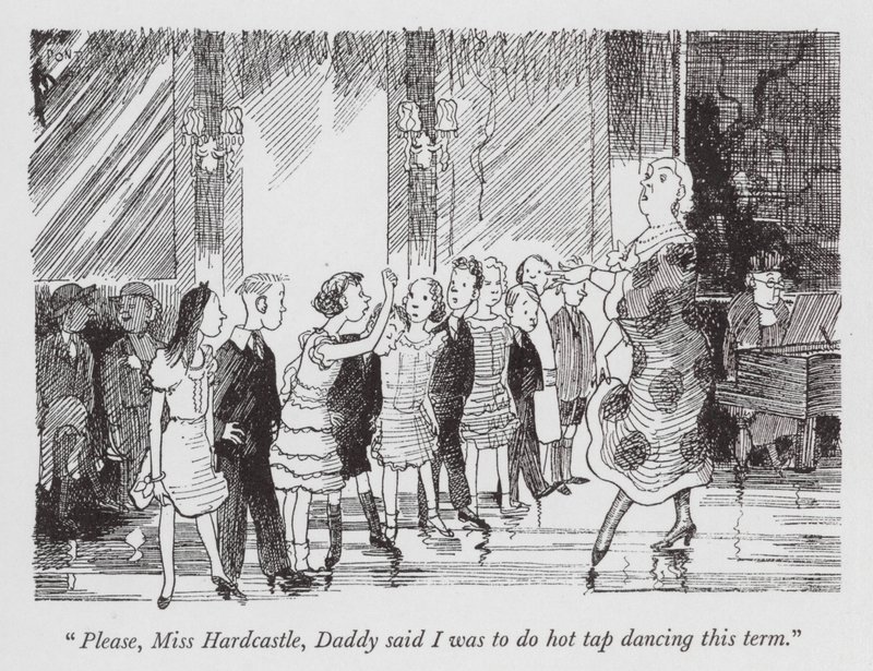 "Kom nu, frøken Hardcastle, far sagde, at jeg skulle danse stepdans i dette semester" (litografi) af Pont (1908 40)