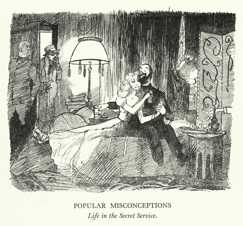 Populære misforståelser, Livet i Secret Service (litho) af Pont (1908 40)