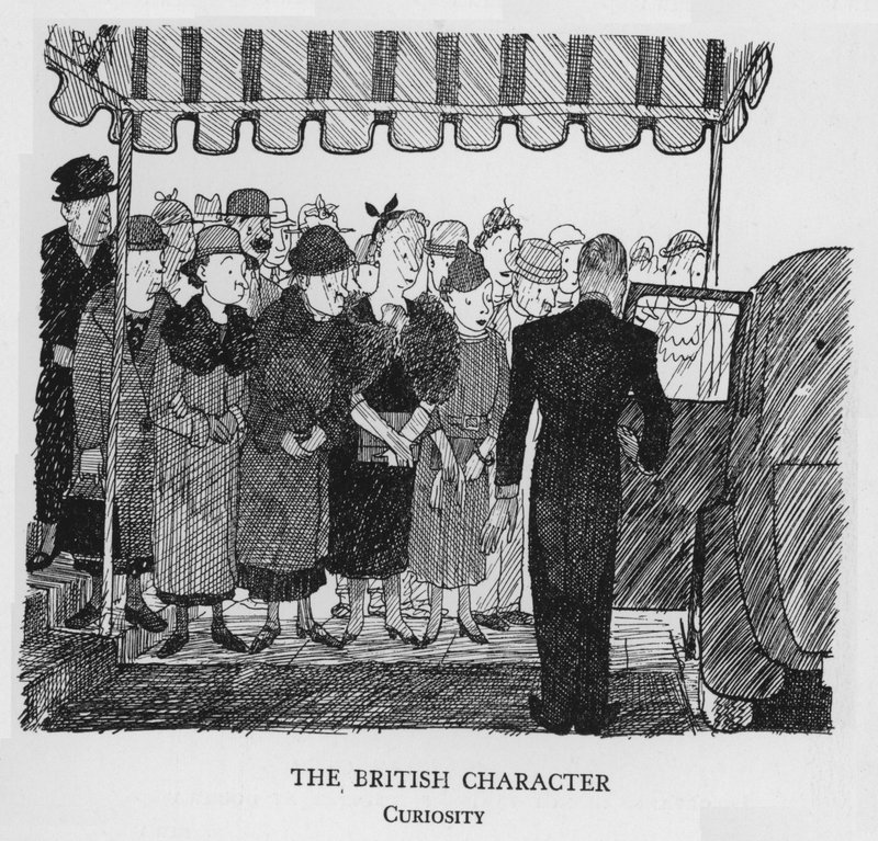 Den britiske karakter, nysgerrighed (litho) af Pont