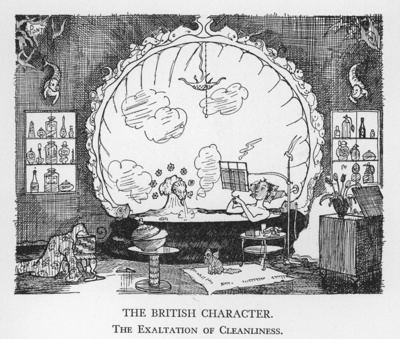 Den britiske karakter, The Exaltation of Cleanliness (litho) af Pont