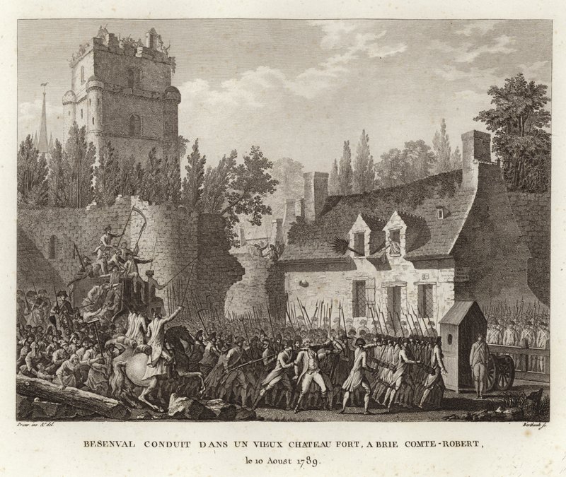 Baron de Besenval de Brunstatt bragt til Grand Chatelet i Paris af Prieur