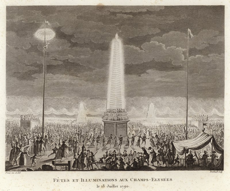 Festival og belysninger i Champs-Elysees i Paris af Prieur