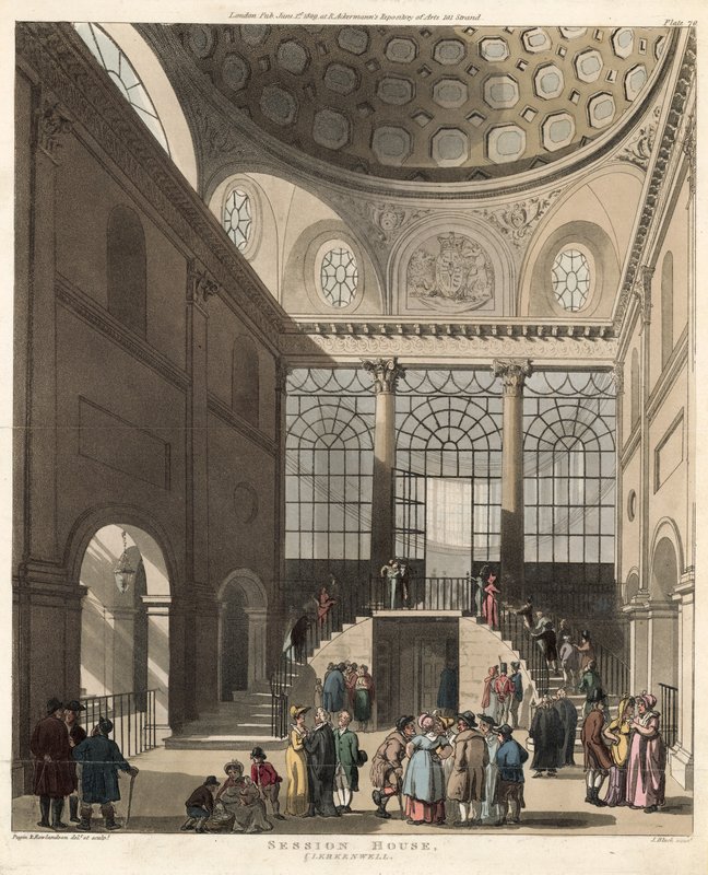 Session House, Clerkenwell, London af Pugin and Rowlandson