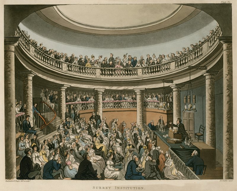 Surrey Institution, Southwark af Pugin and Rowlandson