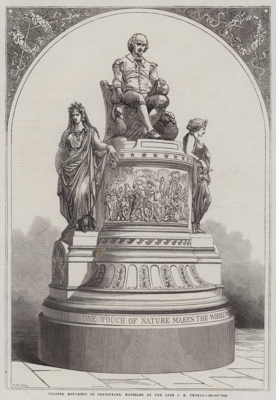 Gipsmonumentet af Shakespeare, modelleret af afdøde J E Thomas af R. Dudley