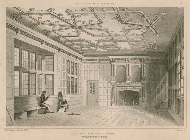 Interiør af Star Chamber, Westminster af R. W. Billings