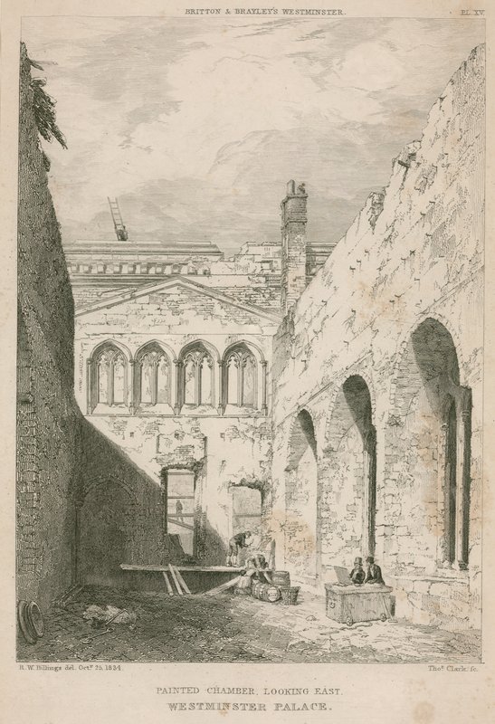 Painted Chamber, Westminster Palace, London, med udsigt mod øst af R. W. Billings