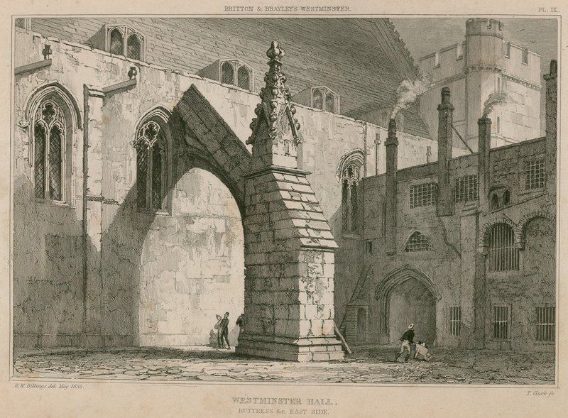 Westminster Hall, stræbepille på østsiden af R. W. Billings