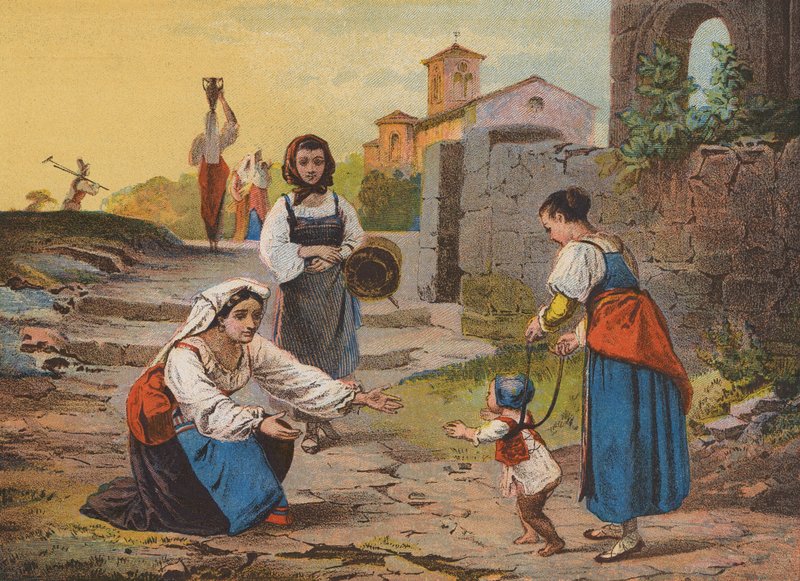 Return from the Fields (farvelitografi) af Raffaele (after) Casnedi