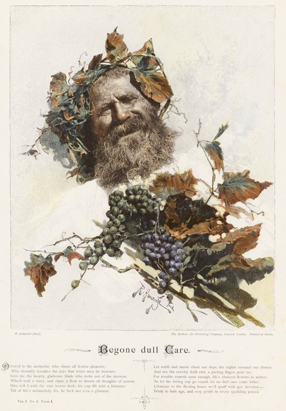 Begone dull Care (farvelitografi) af Raffaele Armenise