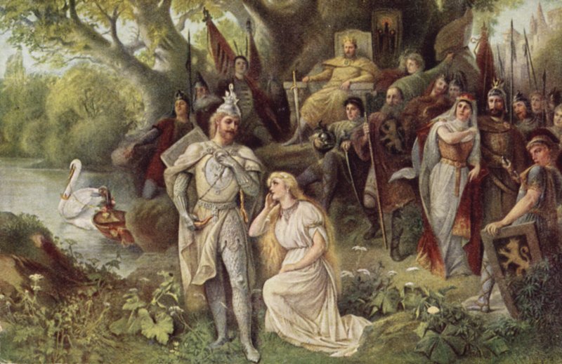 Scene fra Richard Wagners opera, "Lohengrin" af Raimund Ritter Von Brennerstein Wichera
