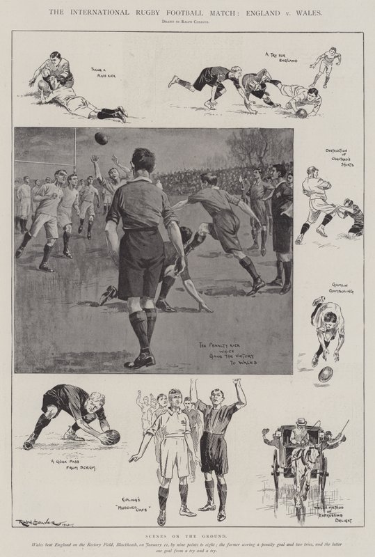 Den internationale rugby-fodboldkamp, England mod Wales af Ralph Cleaver