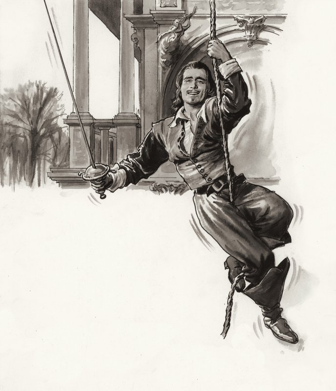 Douglas Fairbanks (gouache på papir) af Ralph Bruce