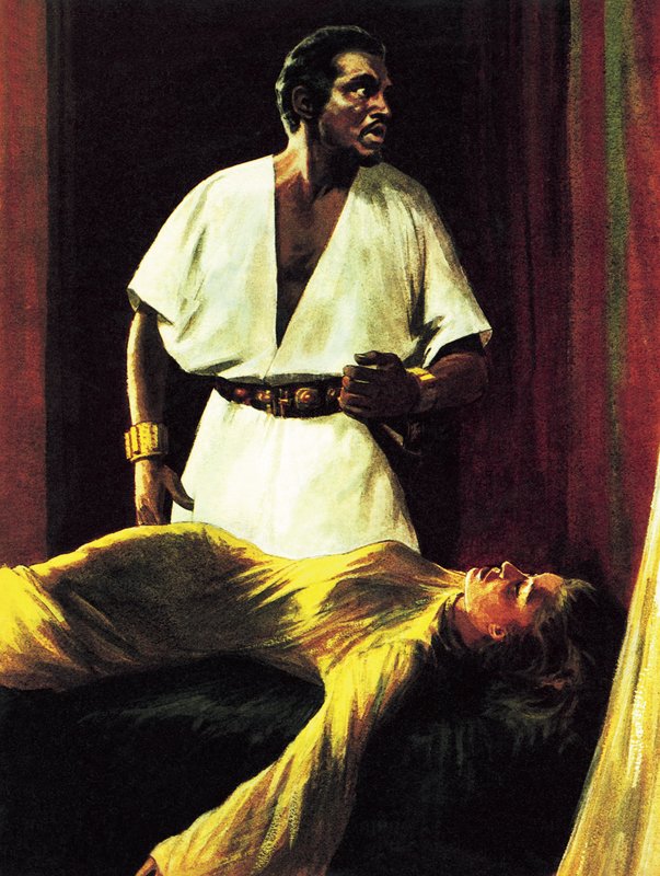 Sir Laurence Olivier på scenen i Nationalteatrets opsætning af Shakespeares Othello af Ralph Bruce