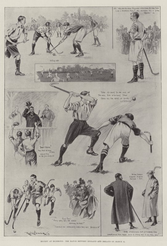 Hockey på Richmond, kampen mellem England og Irland den 11. marts af Ralph Cleaver
