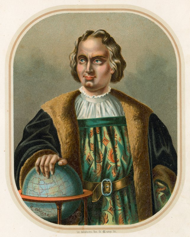 Christopher Columbus med globus af Ramon Puiggari