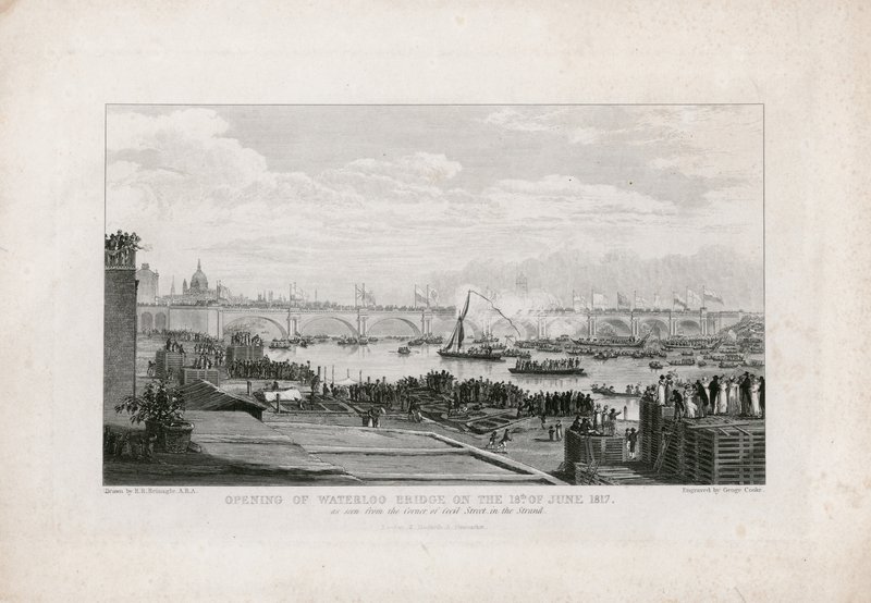 Waterloo Bridge, London, åbner den 18. juni 1817 af Ramsay Richard Reinagle