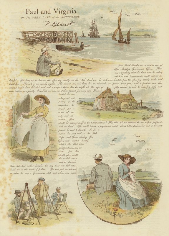 Paul og Virginia, eller den allersidste af smuglerne (chromolitho) af Randolph Caldecott