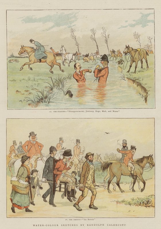 Vandfarveskitser (chromolitho) af Randolph Caldecott
