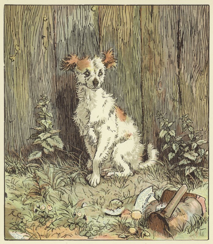 An Elegy On The Death Of A Mad Dog (farve litho) af Randolph Caldecott
