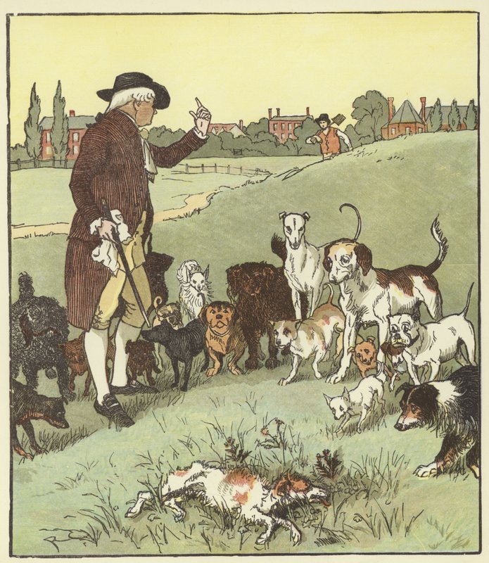 En elegi om en gal hunds død af Randolph Caldecott