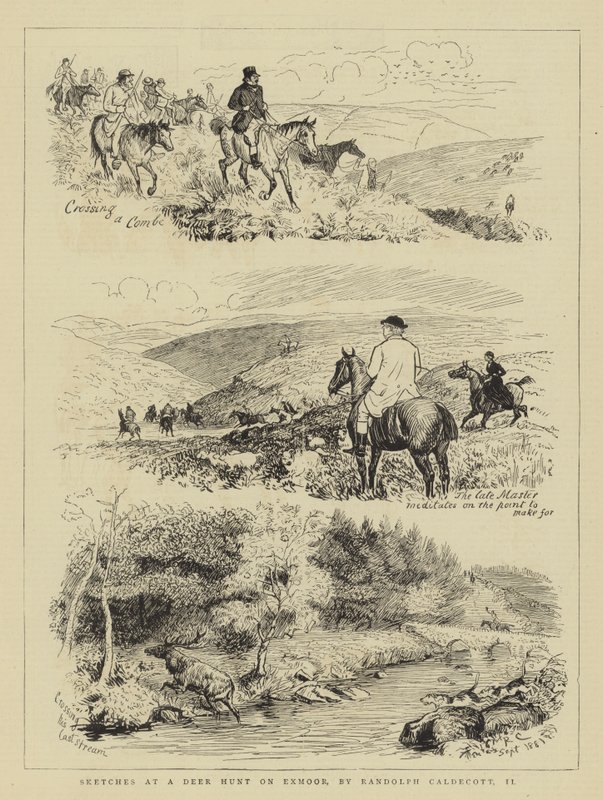 Skitser ved en hjortejagt på Exmoor af Randolph Caldecott