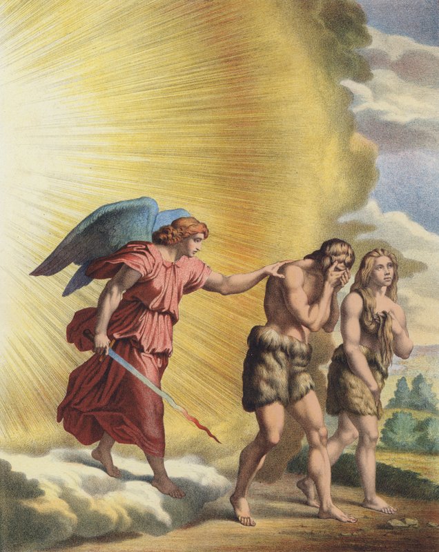 Adam og Eva blev fordrevet fra Paradiset af Raffaello Sanzio Raphael