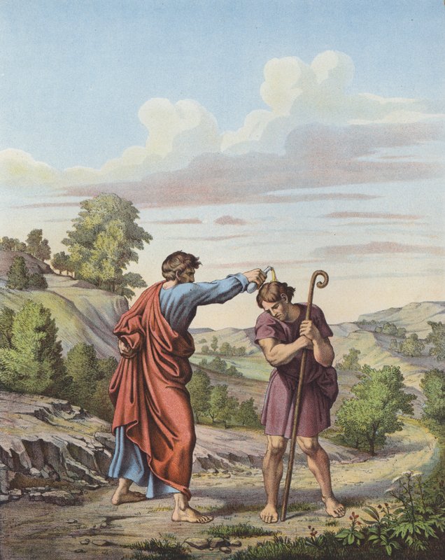 Samuel salver Saul til konge af Israel og Juda af Raffaello Sanzio Raphael