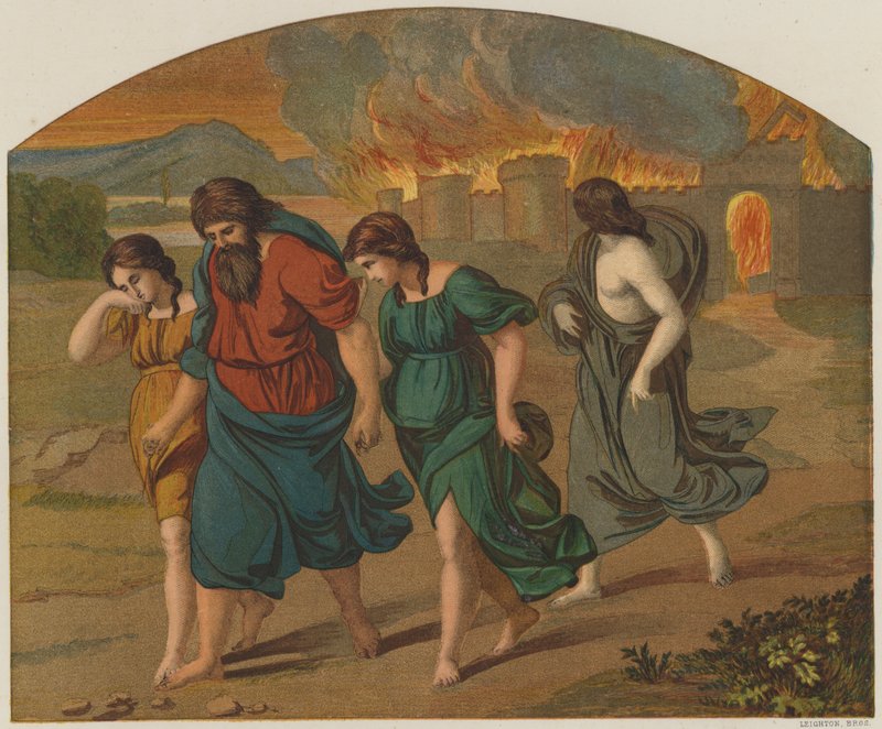Lots og familiens flugt fra Sodoma af Raffaello Sanzio Raphael