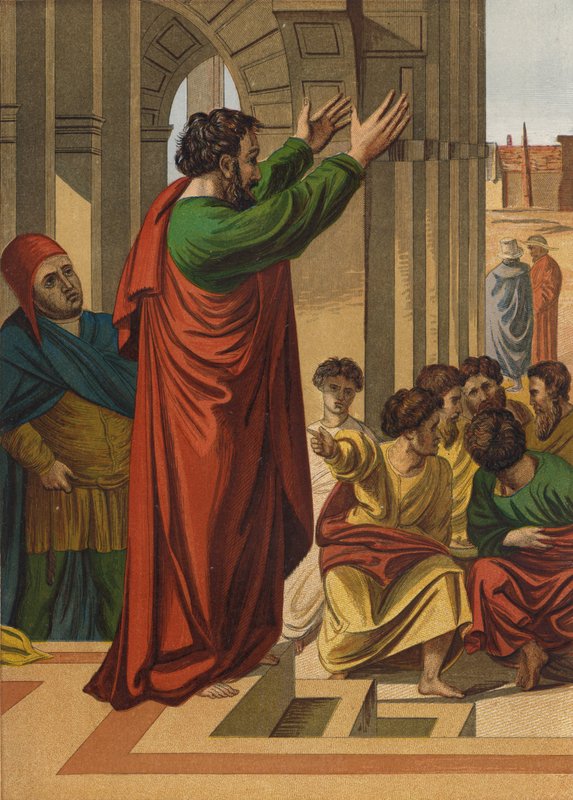 Paulus prædiker i Athen af after Raphael
