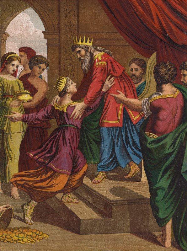 Dronningen af Sabas besøg hos Salomon af after Raphael
