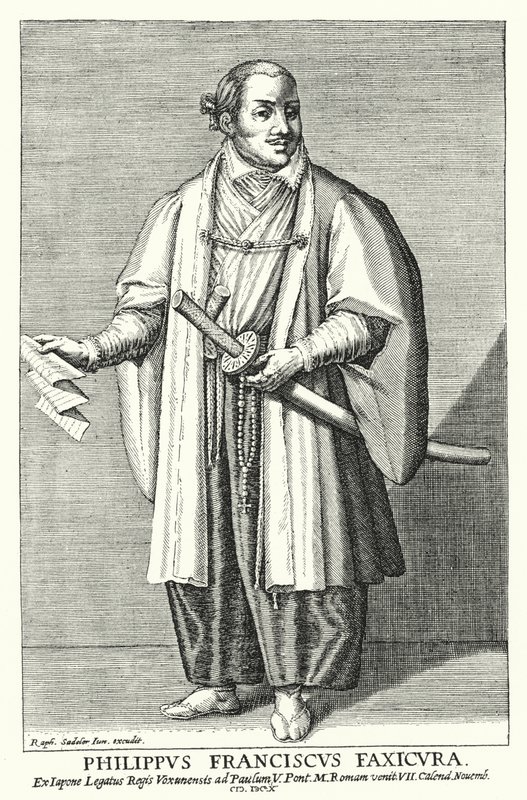 Hasekura Tsunenaga, japansk ambassadør hos paven, 1615 af Raphael I after Sadeler