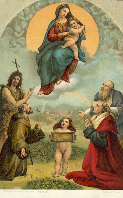 Madonna af Foligno (chromolitho) af Raphael (1483 1520) (after)