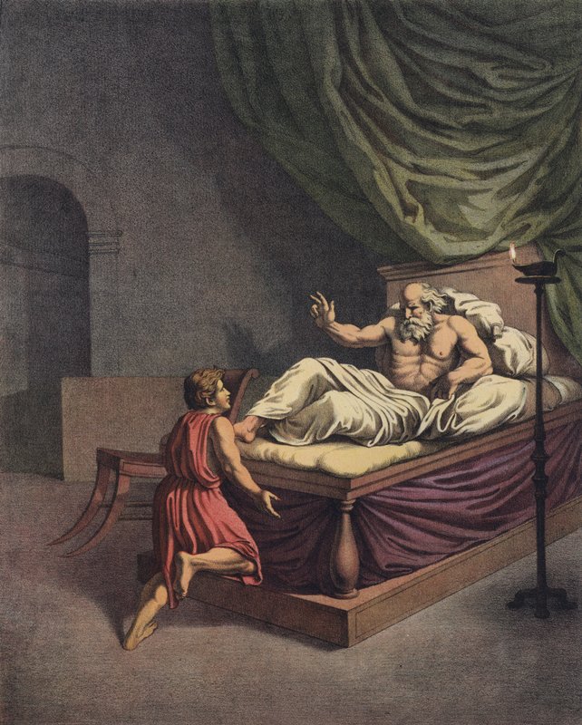 Samuel går til Eli efter at have hørt en stemme kalde hans navn (farve litho) af after Raphael