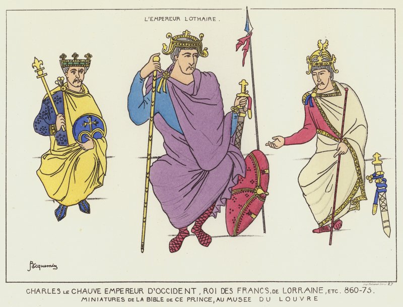 Karl den Skaldede og kejser Lothar af Raphael Jacquemin