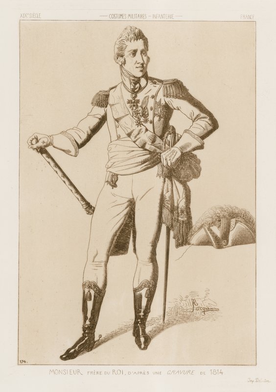 Gentleman - bror til kongens, efter en gravering fra 1814 af Raphael Jacquemin