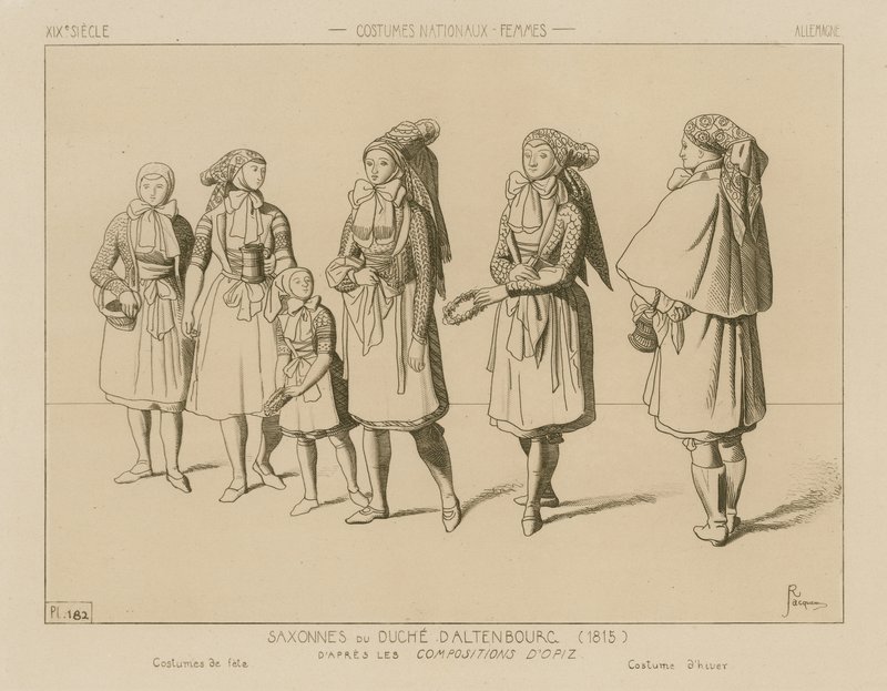 Tyske nationaldragter - Hertugdømmet Sachsen-Altenburg (1815) af Raphael Jacquemin