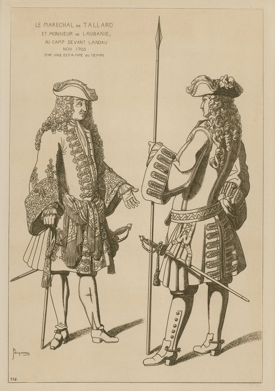 Marskal af Tallard og hr. Laubanie i lejren før slaget ved Landau, november 1703 af Raphael Jacquemin