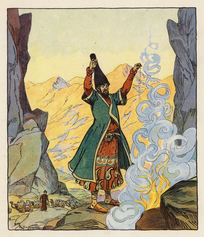 Les Mille et Une Nuits / Tusind og én nat (farvelitografi) af Raymond de la Neziere