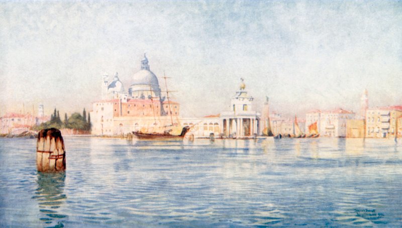 Indgang til Canal Grande (farvelitografi) af Reginald Barratt