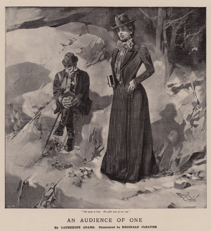 Et publikum på én (kobberstik) af Reginald Thomas Cleaver