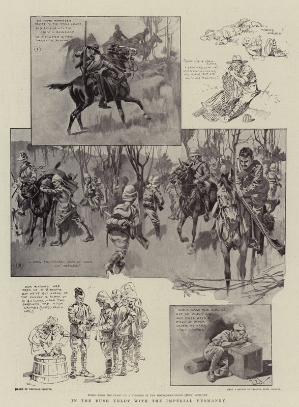 I Bush Veldt med det kejserlige Yeomanry (litografi) af Reginald Thomas Cleaver