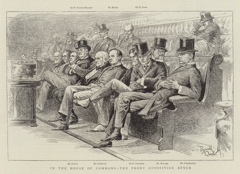 I Underhuset er den forreste oppositionsbænk (litografi) af Reginald Thomas Cleaver