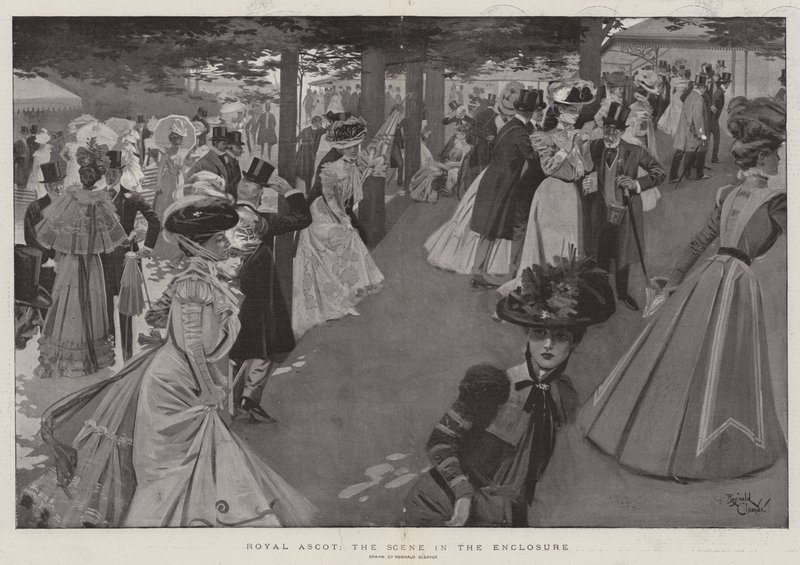 Royal Ascot, scenen i indhegningen (litografi) af Reginald Thomas Cleaver