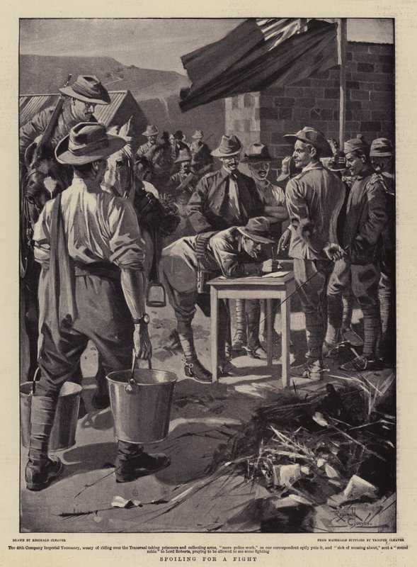 Spoiling for a Fight (litografi) af Reginald Thomas Cleaver