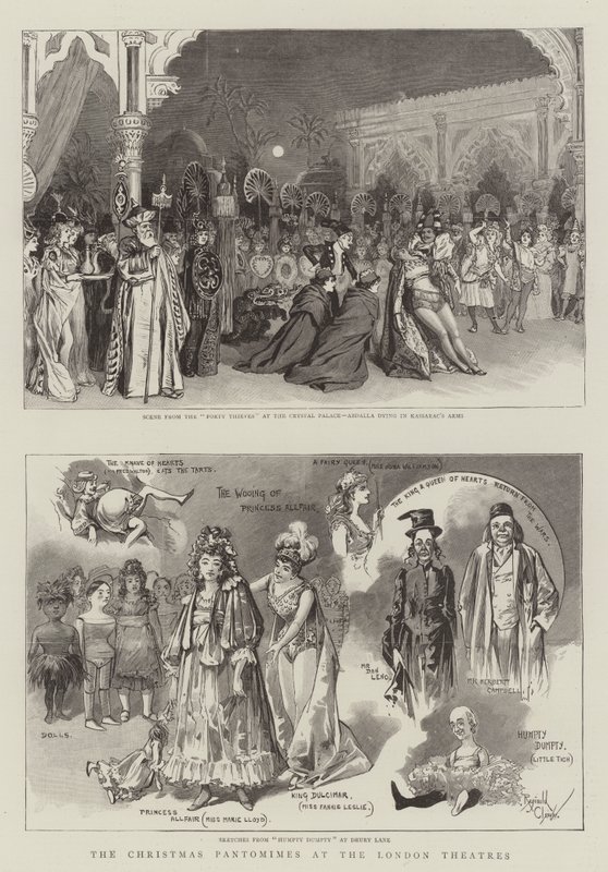 The Christmas Pantomimes at the London Theatres (kobberstik) af Reginald Thomas Cleaver