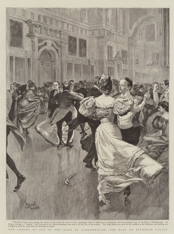 The Coming of Age of the Duke of Marlborough, the Ball at Blenheim Palace (gravering) af Reginald Thomas Cleaver
