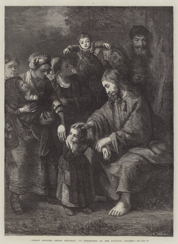 Kristus velsigner små børn af Rembrandt van Rijn
